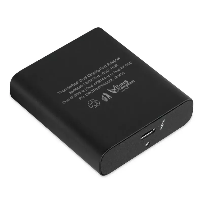 OWC Thunderbolt Dual DisplayPort Adapter USB-Grafikadapter 7680 x 4320 Pixel Schwarz