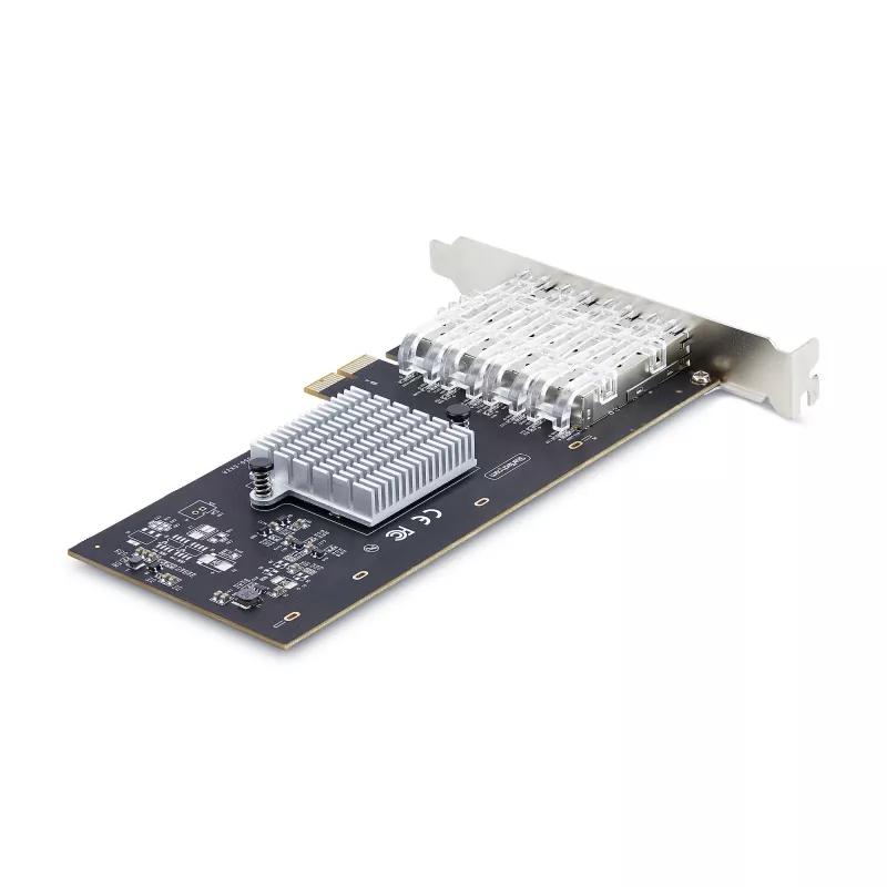 StarTech.com 4-Port GbE SFP-Netzwerkkarte, PCIe 2.0 x2 (x4, x8, x16 kompatibel), Intel I350-AM4 4x 1GbE-Controller, 1000BASE Kupfer/Glasfaser, Desktop/Server Quad-Port Gigabit Ethernet NIC - Windows & Linux