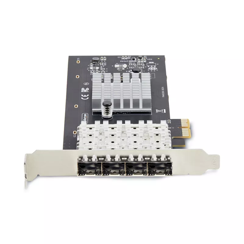 StarTech.com 4-Port GbE SFP-Netzwerkkarte, PCIe 2.0 x2 (x4, x8, x16 kompatibel), Intel I350-AM4 4x 1GbE-Controller, 1000BASE Kupfer/Glasfaser, Desktop/Server Quad-Port Gigabit Ethernet NIC - Windows & Linux
