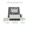 StarTech.com 4-Port GbE SFP-Netzwerkkarte, PCIe 2.0 x2 (x4, x8, x16 kompatibel), Intel I350-AM4 4x 1GbE-Controller, 1000BASE Kupfer/Glasfaser, Desktop/Server Quad-Port Gigabit Ethernet NIC - Windows & Linux