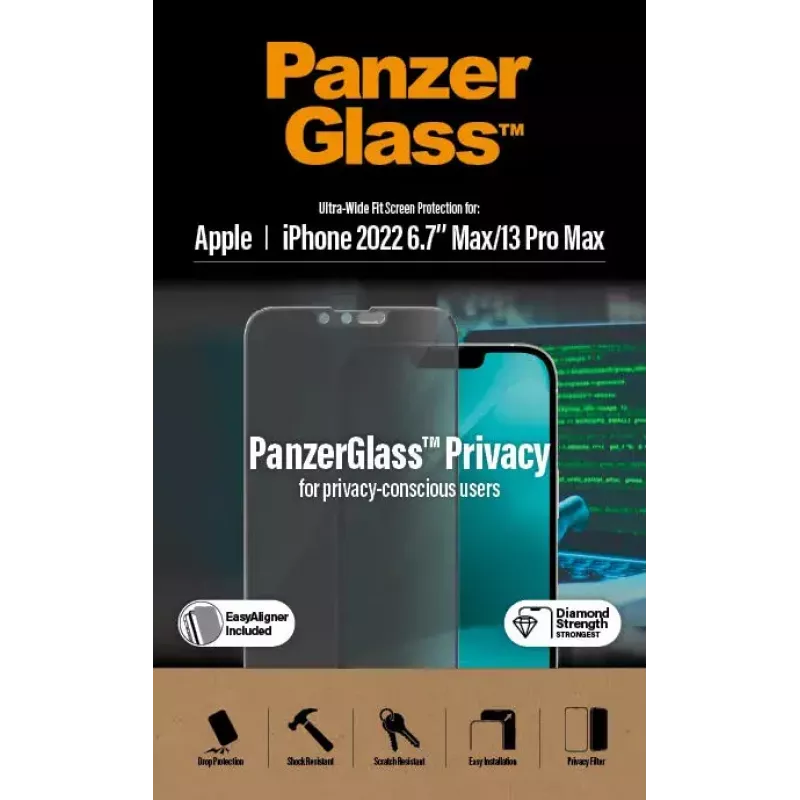 PanzerGlass ® Sichtschutz-Displayschutz iPhone 14 Plus | 13 Pro Max | Ultra-Wide Fit mit EasyAligner