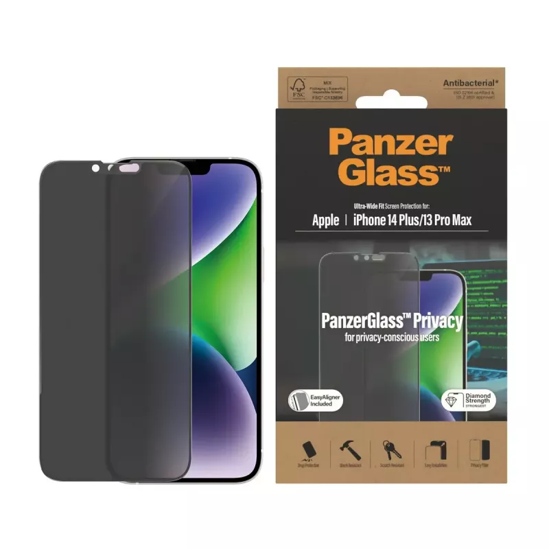 PanzerGlass ® Sichtschutz-Displayschutz iPhone 14 Plus | 13 Pro Max | Ultra-Wide Fit mit EasyAligner