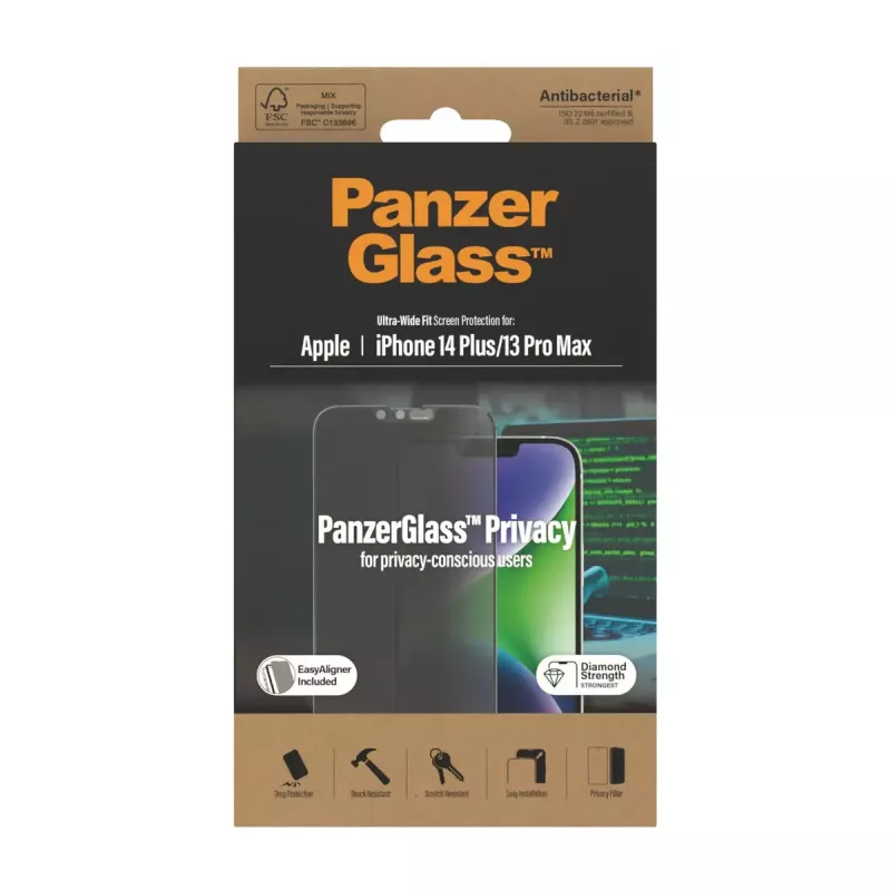 PanzerGlass ® Sichtschutz-Displayschutz iPhone 14 Plus | 13 Pro Max | Ultra-Wide Fit mit EasyAligner