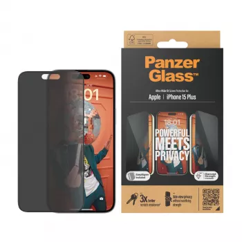 PanzerGlass ® Privacy Screen Protector iPhone 15 Plus | Ultra-Wide Fit mit EasyAligner