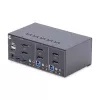StarTech.com 2-Port Dual-Monitor DisplayPort KVM Switch, 4K 60Hz, 2x USB 5Gbps Hub Ports, 2x USB 2.0 HID Ports, Hotkey und Taster Umschaltung, TAA-konform – ESD-Schutzstufe 3
