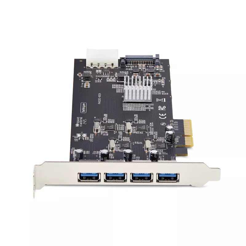 StarTech.com 4-Port USB PCIe-Karte, USB 3.2 5 Gbit/s, PCI Express-Erweiterungskarte mit 4 unabhängigen USB-Controllern, 4 USB-A-Ports, Windows/macOS/Linux