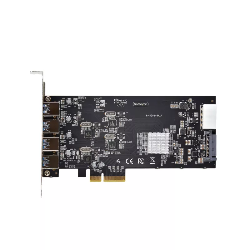 StarTech.com 4-Port USB PCIe-Karte, USB 3.2 5 Gbit/s, PCI Express-Erweiterungskarte mit 4 unabhängigen USB-Controllern, 4 USB-A-Ports, Windows/macOS/Linux