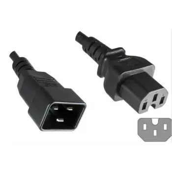 Microconnect PE152018 Stromkabel Schwarz 1,8 m C20-Kupplung C15-Kupplung