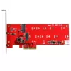 StarTech.com 2x M.2 SATA SSD Controller-Karte – PCIe, PCIe, M.2, Full-Height / Low-Profile, PCI 2.0, Rot, CE, FCC, TAA