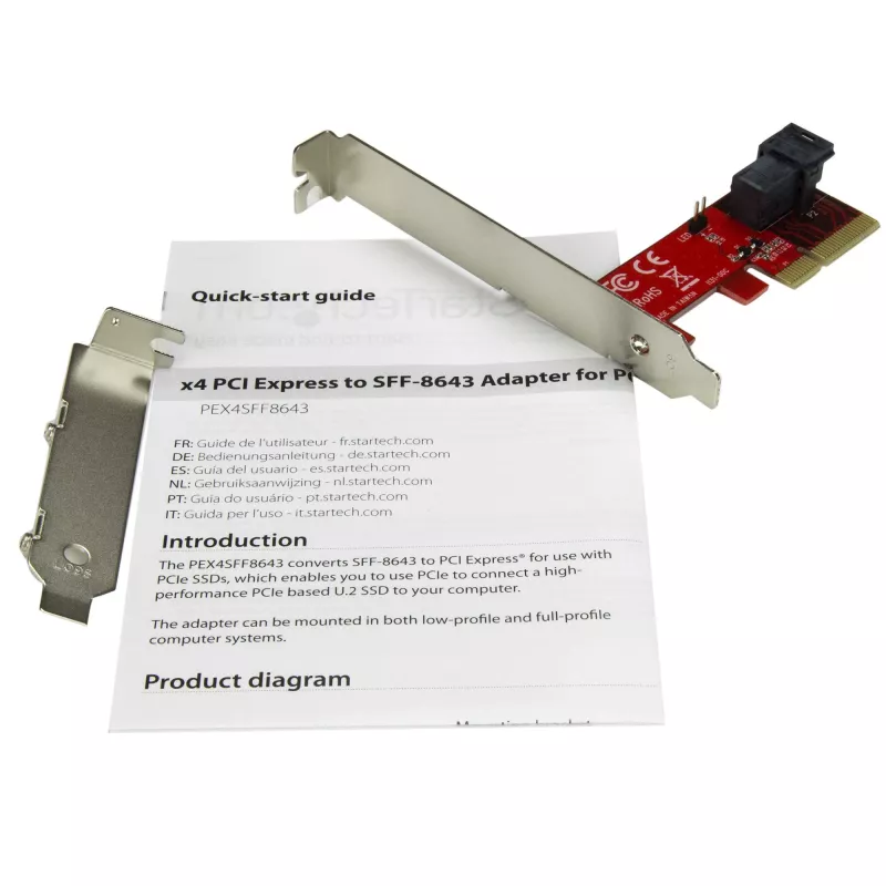StarTech.com x4 PCI Express auf SFF-8643 Adapter für PCIe NVMe U.2 SSD