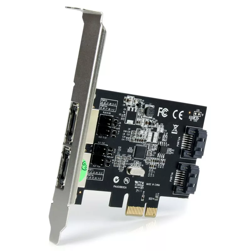 StarTech.com 2-Port PCI Express SATA 6 Gbit/s eSATA Controller-Karte – Dual-Port PCIe SATA III Karte – 2 Int/2 Ext