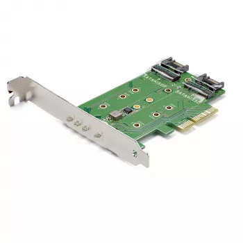 StarTech.com 3-Port M.2 SSD (NGFF) Adapterkarte – 1 x PCIe (NVMe) M.2, 2 x SATA III M.2 – PCIe 3.0