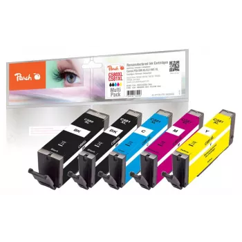 Peach PI100-378 Tintenpatrone 5 Stück Kompatibel Hohe (XL) Reichweite Schwarz, Cyan, Magenta, Gelb