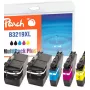 Peach Combi Pack Plus, kompatibel mit Brother LC-3219XL, High (XL) Yield, Schwarz, Cyan, Magenta, Gelb, 62 ml, 15 ml, 5 Stück, Kombipack