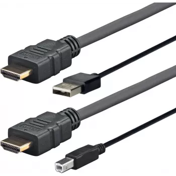Vivolink PROHDMIUSBAB5AMP Videokabel-Adapter 5 m HDMI + USB Typ-A HDMI + USB Typ-B Schwarz