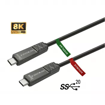 Vivolink PROUSBCMM10OP USB-Kabel USB 3.2 Gen 2 (3.1 Gen 2) 10 m USB C Schwarz