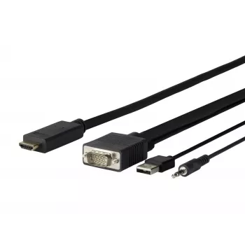 Vivolink PROVGAHDMI5 Videokabel-Adapter 5 m HDMI VGA (D-Sub) + 3,5 mm + USB Typ-A Schwarz