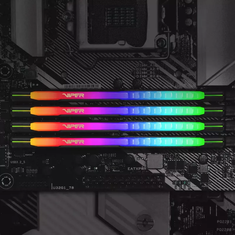 Desktop DDR4-Speicher PATRIOT Viper Steel RGB 16 GB (2x8 GB) 3600 MHz 288-Pin DIMM 1,35 V