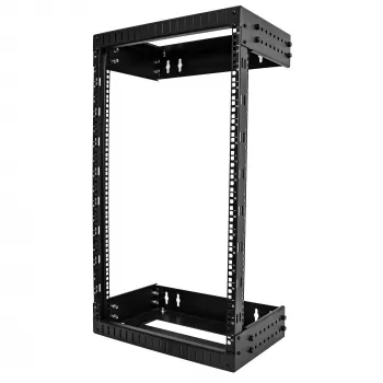 StarTech.com 18U 19 Zoll Wandmontage Netzwerk-Rack – Einstellbare Tiefe 12-20 Zoll 2-Pfosten Open Frame Serverraum-Rack für AV/Daten/IT-Kommunikation/Computergeräte/Switch mit Käfigmuttern & Schrauben