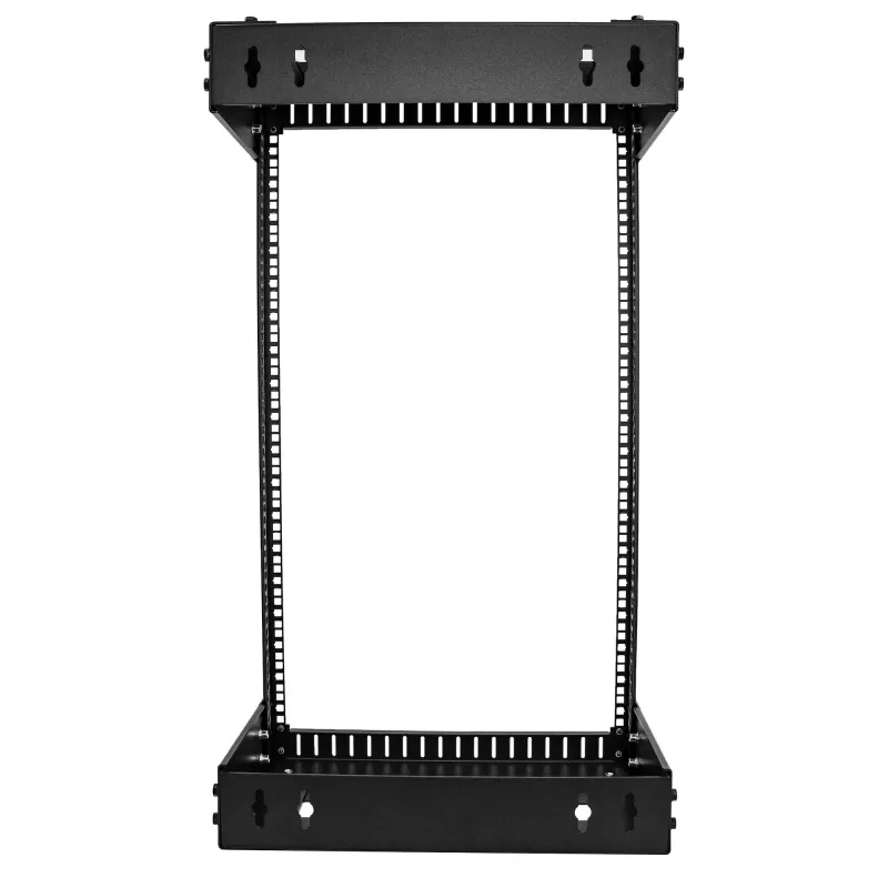 StarTech.com 18U 19 Zoll Wandmontage Netzwerk-Rack – Einstellbare Tiefe 12-20 Zoll 2-Pfosten Open Frame Serverraum-Rack für AV/Daten/IT-Kommunikation/Computergeräte/Switch mit Käfigmuttern & Schrauben