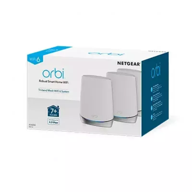 NETGEAR Orbi RBK753 AX4200 WiFi 6 Mesh-System Tri-Band (2,4 GHz / 5 GHz / 5 GHz) Wi-Fi 6 (802.11ax) Weiß 7 Intern