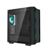 PC-Gehäuse DeepCool CC560 V2 Midi Tower Schwarz — ATX/microATX, Tempered Glass, RGB-Front, 360mm-Front-Radiator, 370mm-GPU