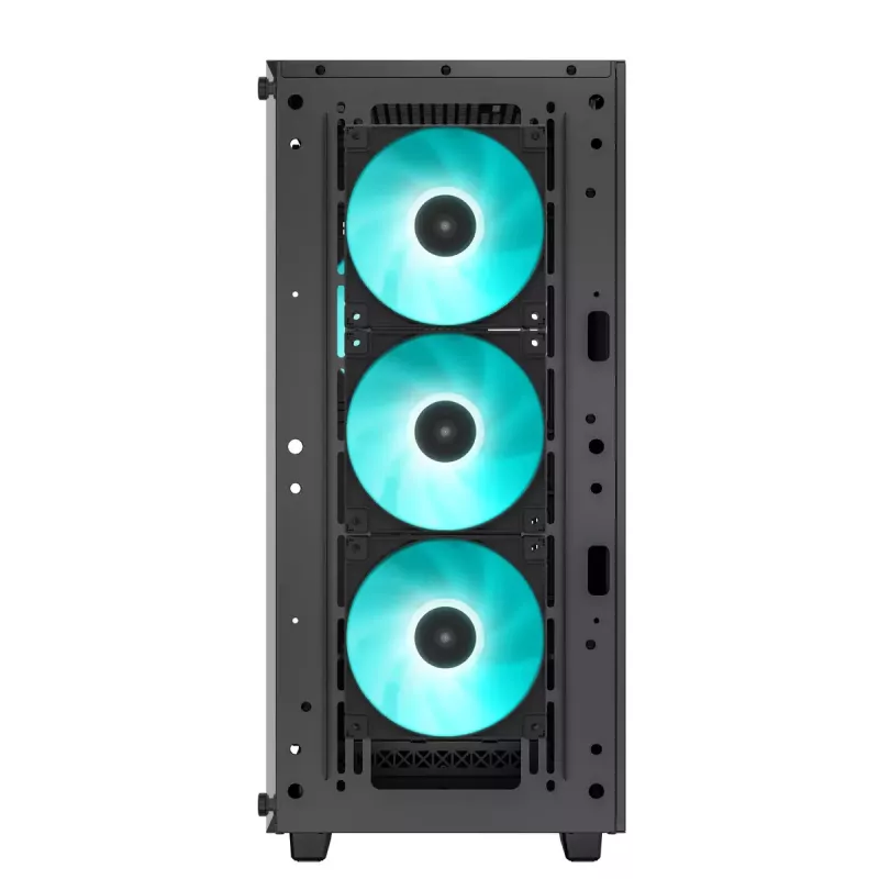 PC-Gehäuse DeepCool CC560 V2 Midi Tower Schwarz — ATX/microATX, Tempered Glass, RGB-Front, 360mm-Front-Radiator, 370mm-GPU