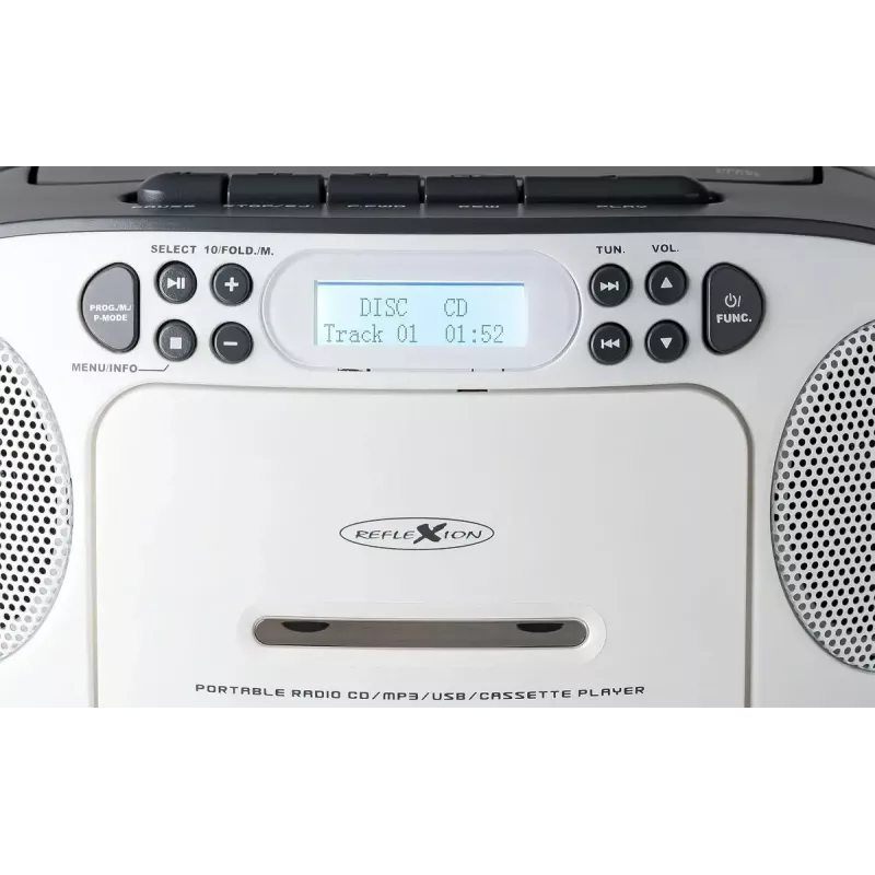 Tragbarer Ghettoblaster Reflexion RCR2260DAB weiß/grau mit DAB+/UKW-Tuner und CD-Player