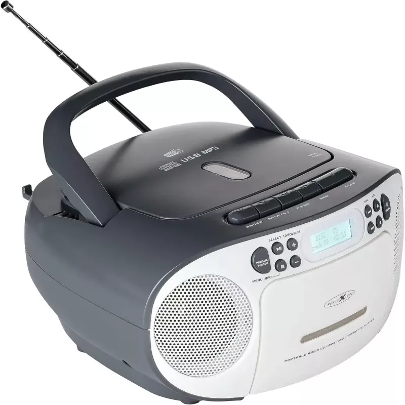 Tragbarer Ghettoblaster Reflexion RCR2260DAB weiß/grau mit DAB+/UKW-Tuner und CD-Player