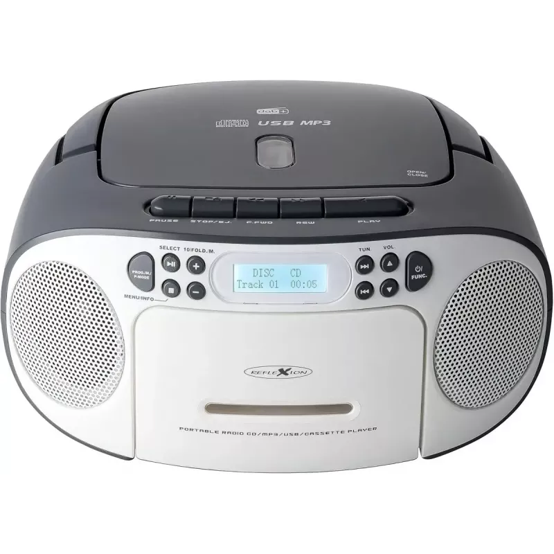 Tragbarer Ghettoblaster Reflexion RCR2260DAB weiß/grau mit DAB+/UKW-Tuner und CD-Player