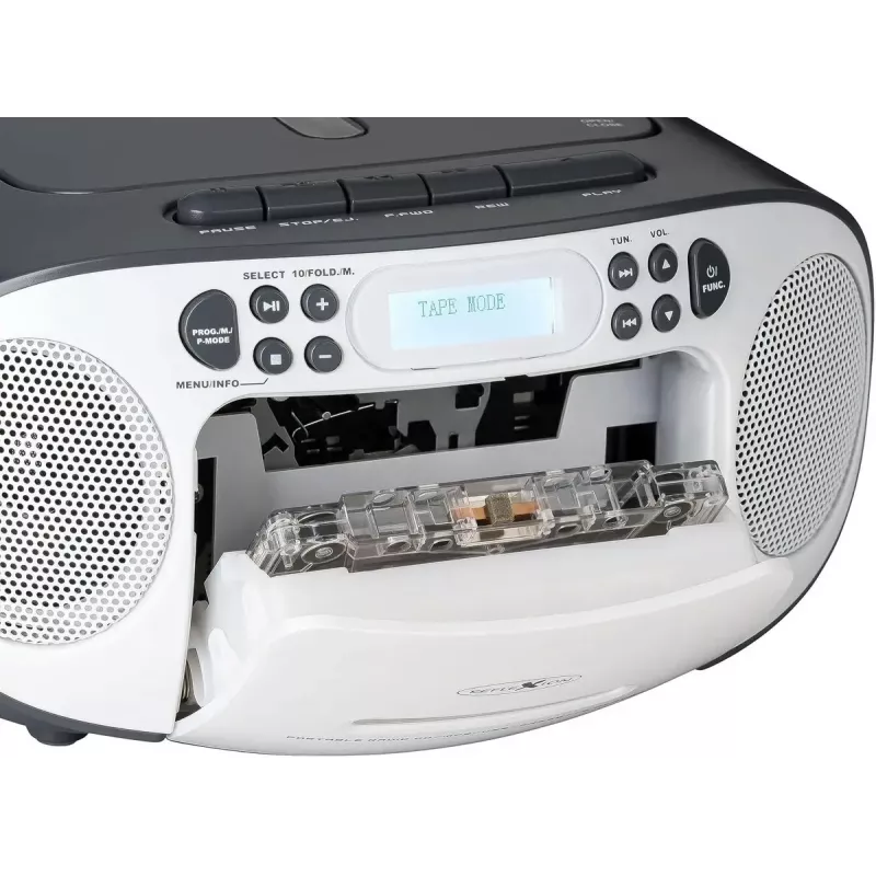 Tragbarer Ghettoblaster Reflexion RCR2260DAB weiß/grau mit DAB+/UKW-Tuner und CD-Player