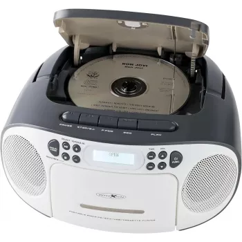 Tragbarer Ghettoblaster Reflexion RCR2260DAB weiß/grau mit DAB+/UKW-Tuner und CD-Player
