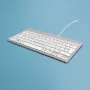 R-Go Tools Ergonomische Tastatur R-Go Compact Break, kompakte Tastatur mit Pausen-Software, QWERTZ (DE), kabelgebunden, weiß