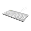 R-Go Tools Ergonomische Tastatur R-Go Compact Break, kompakte Tastatur mit Pausen-Software, QWERTZ (DE), kabelgebunden, weiß