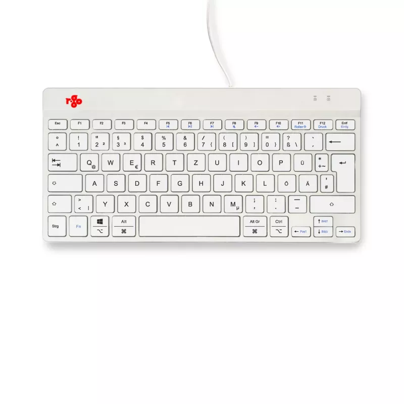 R-Go Tools Ergonomische Tastatur R-Go Compact Break, kompakte Tastatur mit Pausen-Software, QWERTZ (DE), kabelgebunden, weiß