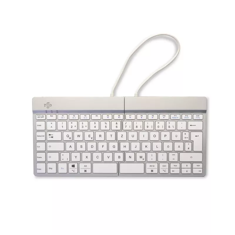 R-Go Tools Ergonomische Tastatur R-Go Split Break mit Pausensoftware, ergonomische geteilte Tastatur, QWERTZ (DE), Bluetooth, weiß