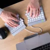 R-Go Tools Ergonomische Tastatur R-Go Split Break mit Pausensoftware, ergonomische geteilte Tastatur, QWERTZ (DE), Bluetooth, weiß