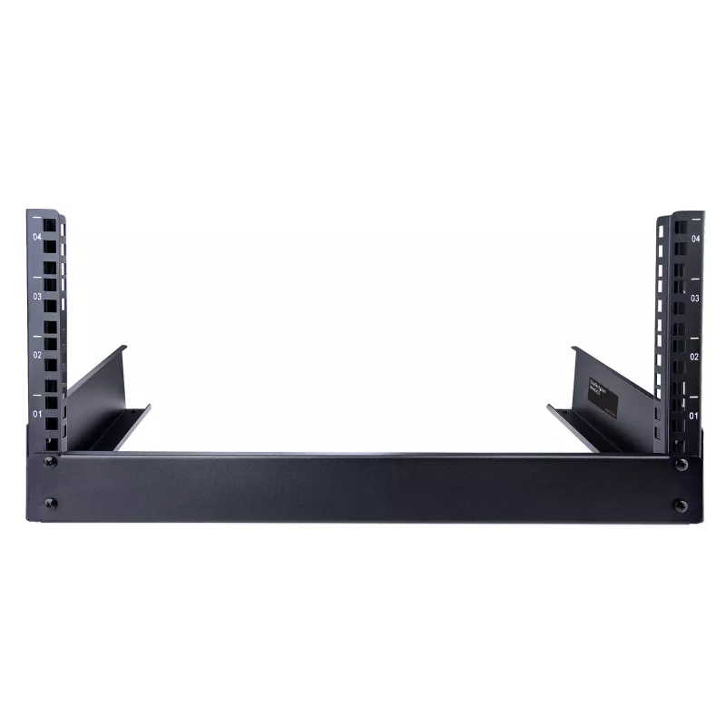 StarTech.com 2-Pfosten 4HE Desktop-Server-Rack, kleines offenes 19-Zoll-Computer-Rack, kompaktes Netzwerk-Rack für AV-/Studio-/Daten-/IT-Geräte – freistehendes Zwei-Pfosten-Rack für Zuhause/Büro