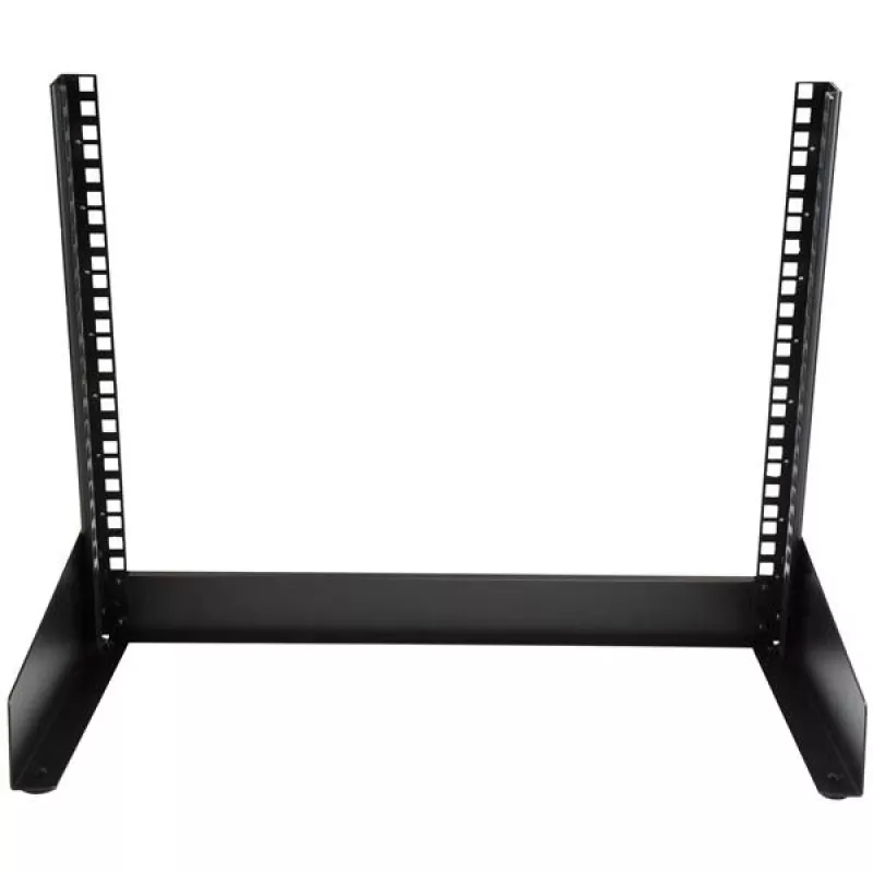 StarTech.com 2-Post 8U Desktop-Server-Rack, kleines Open-Frame 19-Zoll-Computer-Rack, kompaktes Netzwerk-Rack für AV-/Studio-/Daten-/IT-Equipment – freistehendes Zwei-Pfosten-Rack für Zuhause/Büro