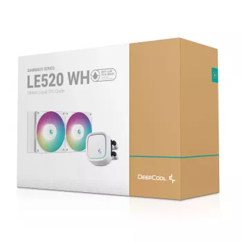 All-in-One-Flüssigkeitskühler DeepCool LE520 WH – 120-mm-Lüfter, 220 W TDP, Weiß, unterstützt LGA 1150/1151/1155/1200/1700 und AM4/AM5