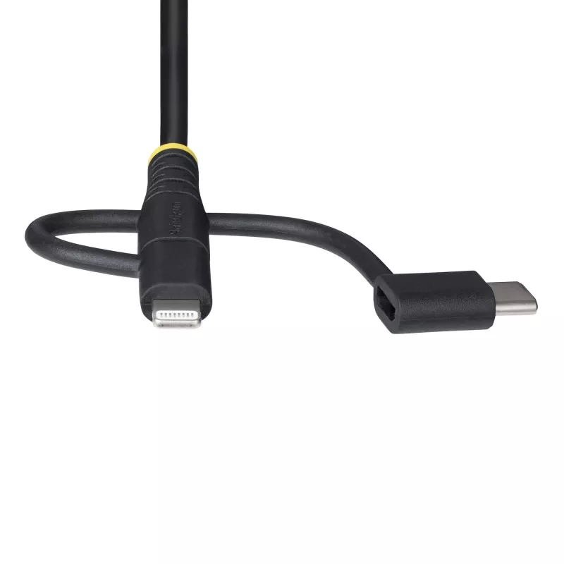StarTech.com 1m Robustes USB-Multi-Ladekabel, USB auf Lightning/Micro-USB/Type-C, Apple MFi zertifiziert, Aramid-Mantel, universelles 3-in-1 USB-Ladekabel für iPhone/iPad/Android