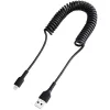 StarTech.com 1m (3ft) USB auf Lightning Kabel, MFi zertifiziert, spiralförmiges iPhone Ladekabel, Schwarz, strapazierfähiger TPE-Mantel Aramidfaser, robustes Spiralkabel Lightning