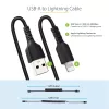 StarTech.com 1m (3ft) USB auf Lightning Kabel, MFi zertifiziert, spiralförmiges iPhone Ladekabel, Schwarz, strapazierfähiger TPE-Mantel Aramidfaser, robustes Spiralkabel Lightning