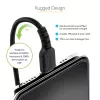 StarTech.com 1m (3ft) USB auf Lightning Kabel, MFi zertifiziert, spiralförmiges iPhone Ladekabel, Schwarz, strapazierfähiger TPE-Mantel Aramidfaser, robustes Spiralkabel Lightning