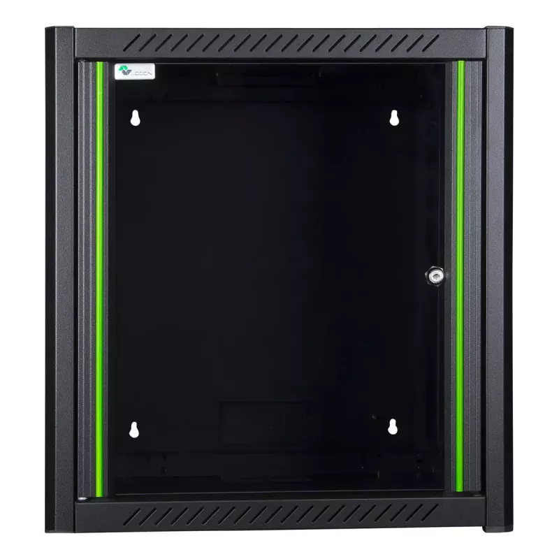 Wandmontagerack LOGON RWM12U45BL 12U Schwarz Schlüsselschloss Kabelmanagement