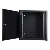 Wandmontagerack LOGON RWM12U45BL 12U Schwarz Schlüsselschloss Kabelmanagement