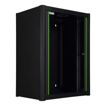 Wandmontage-Rack LOGON RWM16U45BL 16U Schwarz Schlüsselschloss Kabelmanagement
