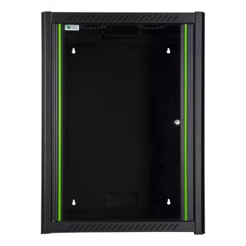 Wandmontageschrank LOGON RWM16U56BL 16U Schwarz Schlüsselschloss Kabelmanagement