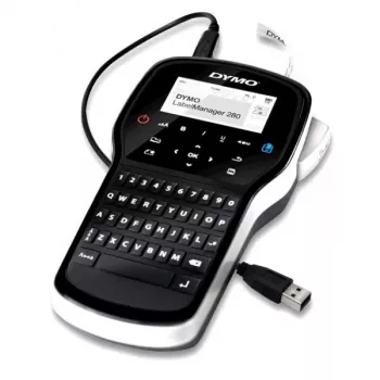 Etikettendrucker Dymo LabelManager 280 — Thermotransfer, D1-Band 6/9/12 mm, wiederaufladbar, LCD, QWERTY