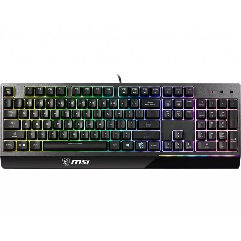 MSI VIGOR GK30 RGB MEMchanical Gaming Tastatur ' DE-Layout, MECH. Membran-Schalter, 6-Zonen-RGB-Beleuchtung, RGB Mystic Light, wasserabweisendes Tastaturdesign'